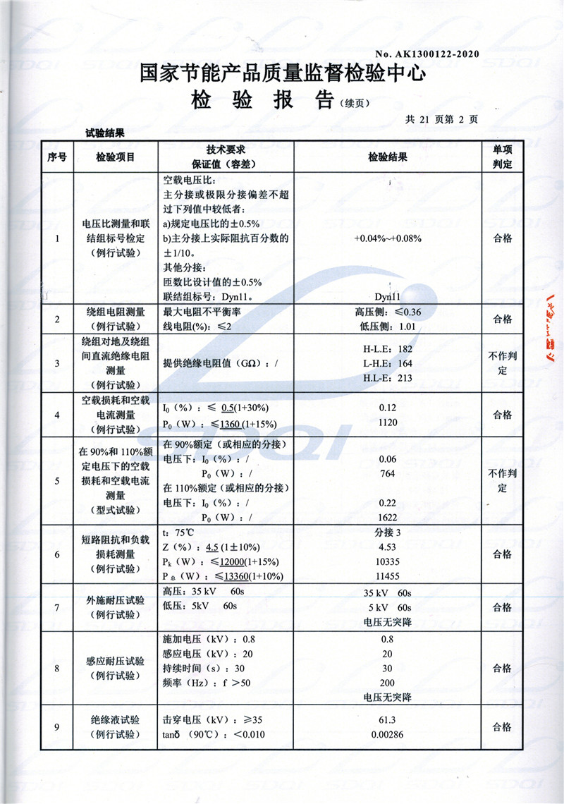 高低压试验报告-S11-1250清江浦清江浦清江浦油浸式变压器-2.jpg